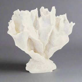 Coral lettuce on stand white x.large (32cm x 40cm) decorative home ornament
