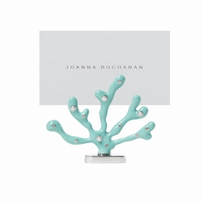 Coral Placecard Holders, Turquoise, Set of Two mini desktop sculpture