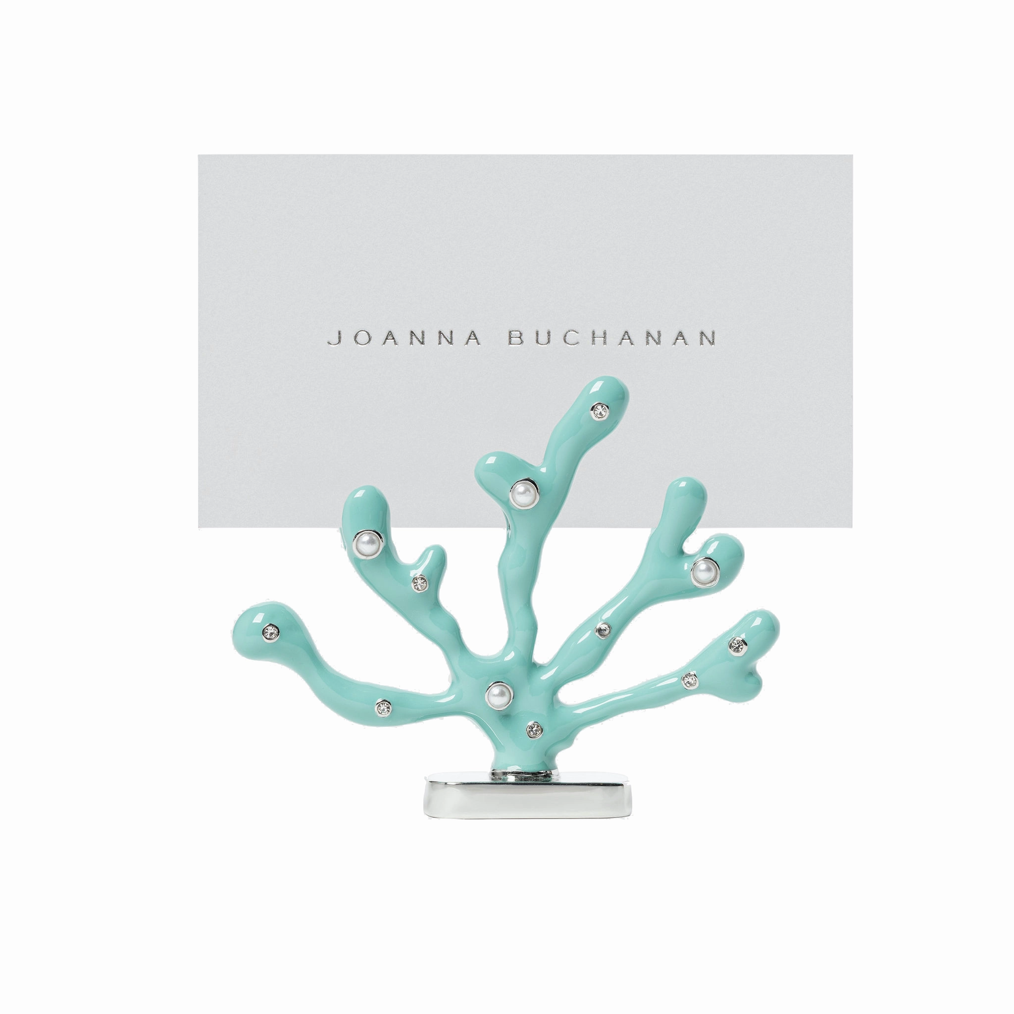 Coral Placecard Holders, Turquoise, Set of Two mini desktop sculpture