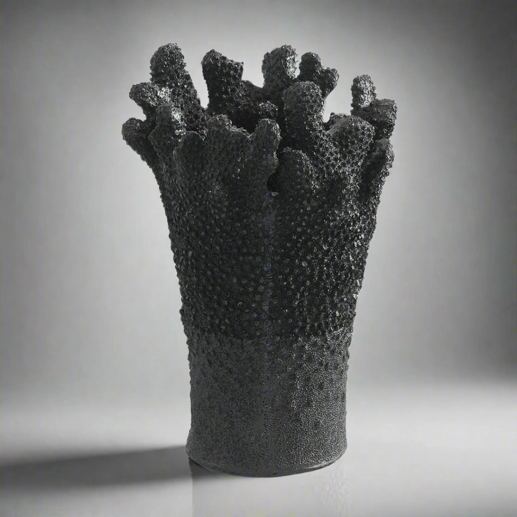 Coral vase black large decorative home ornament