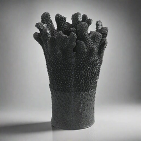 Coral vase black large decorative home ornament