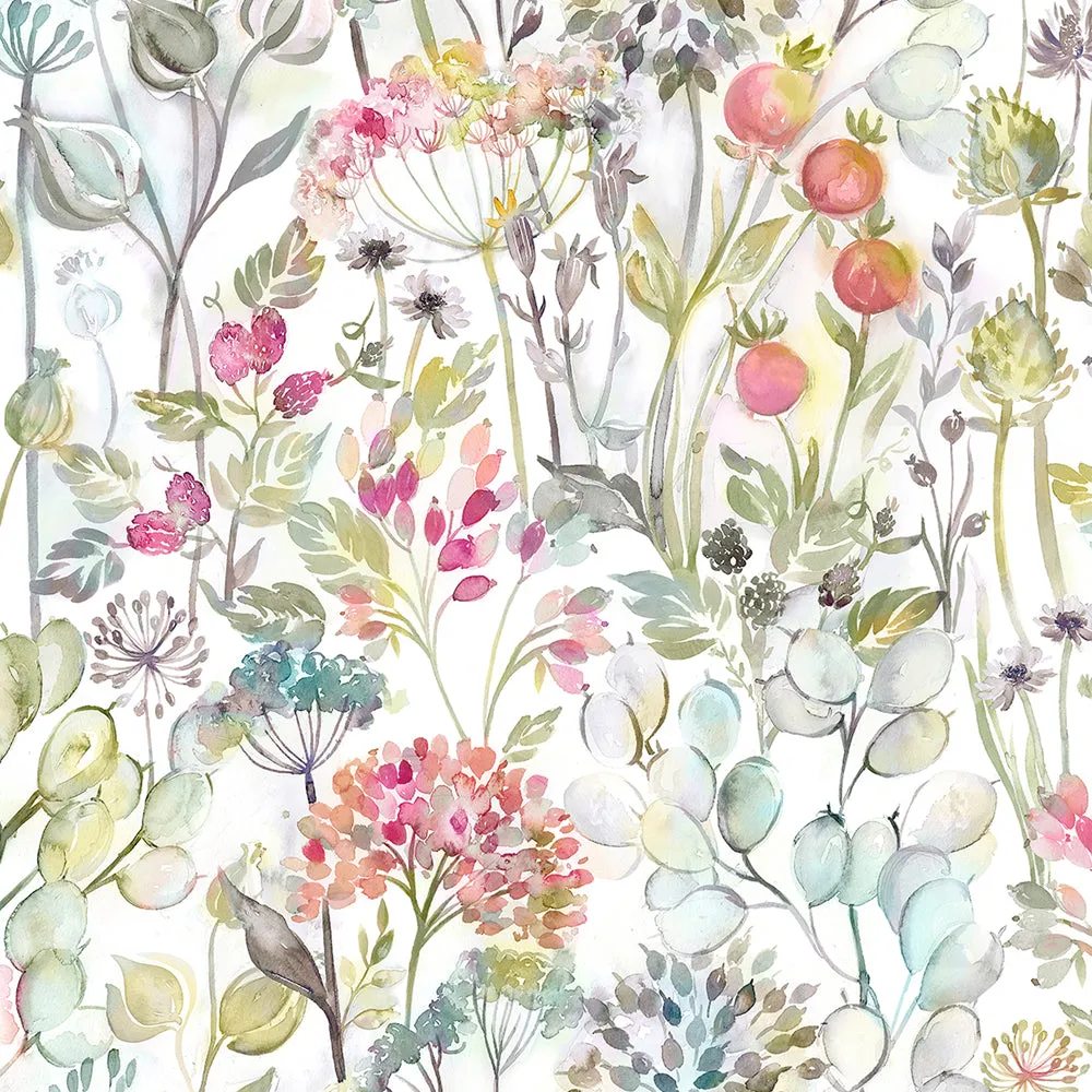 Country Hedgerow Printed Cotton Made to Measure Roman Blinds Coral