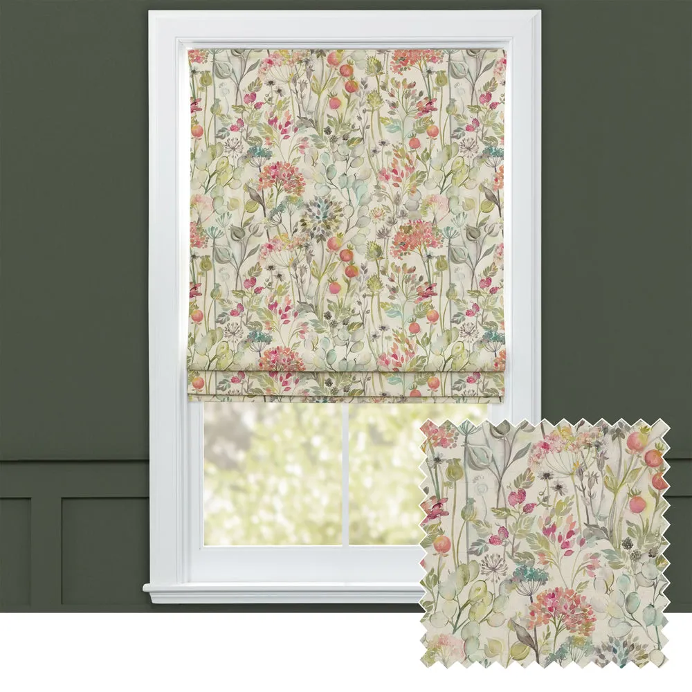 Country Hedgerow Printed Cotton Made to Measure Roman Blinds Coral chic floor carpet  
