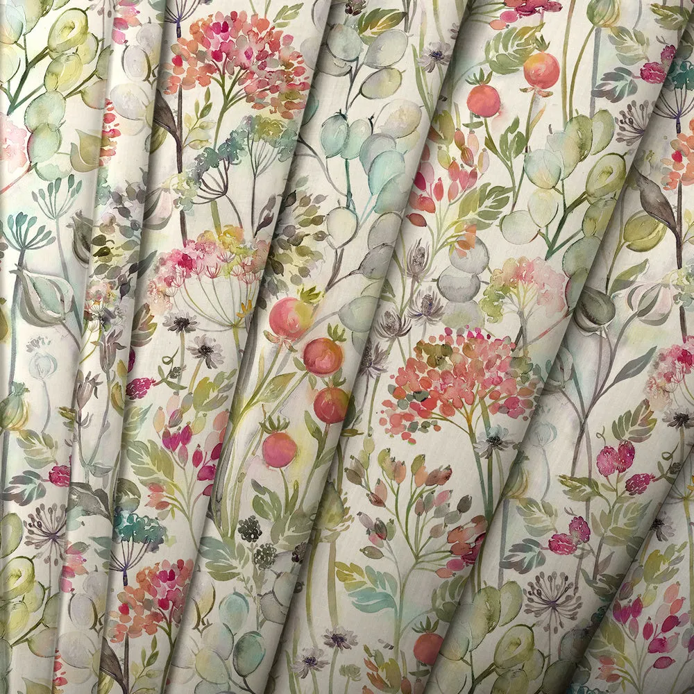 Country Hedgerow Printed Cotton Made to Measure Roman Blinds Coral