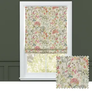 Country Hedgerow Printed Cotton Made to Measure Roman Blinds Coral chic floor carpet  