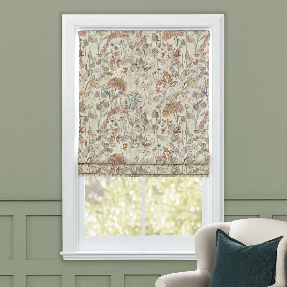 Country Hedgerow Printed Cotton Made to Measure Roman Blinds Dusk