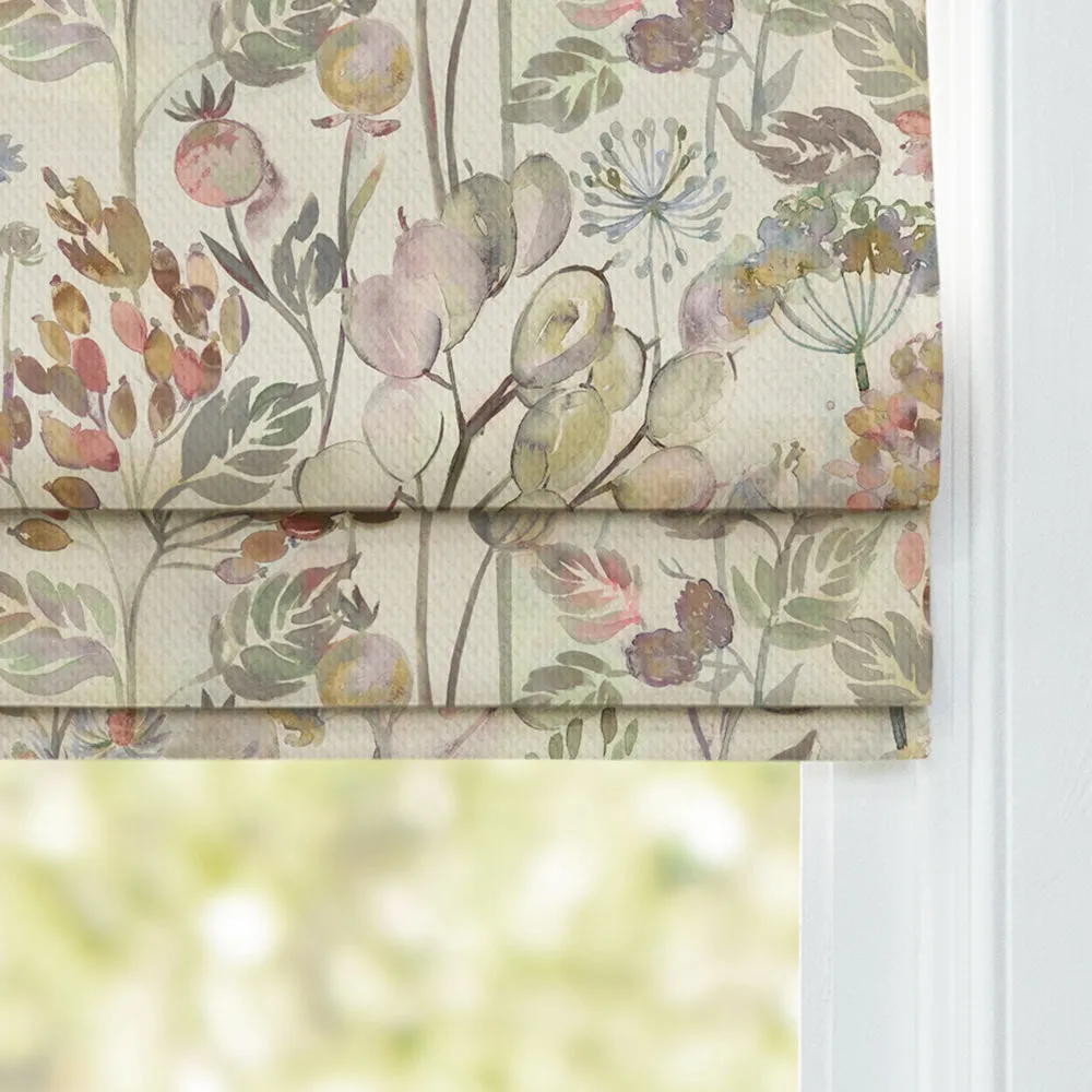 Country Hedgerow Printed Cotton Made to Measure Roman Blinds Dusk