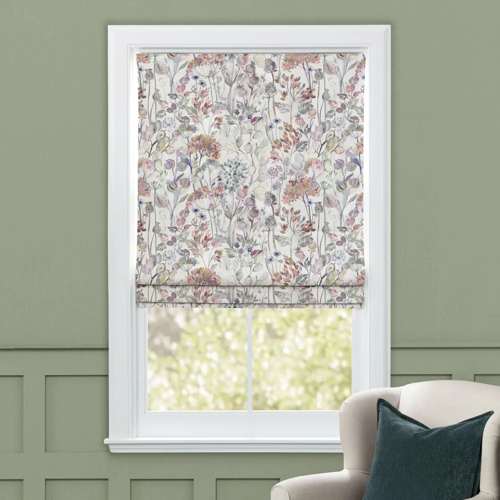Country Hedgerow Printed Cotton Made to Measure Roman Blinds Dusk/Cream