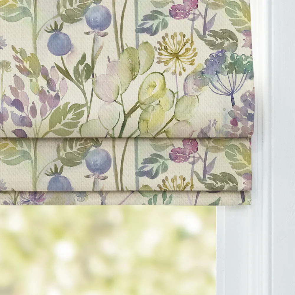 Country Hedgerow Printed Cotton Made to Measure Roman Blinds Lilac