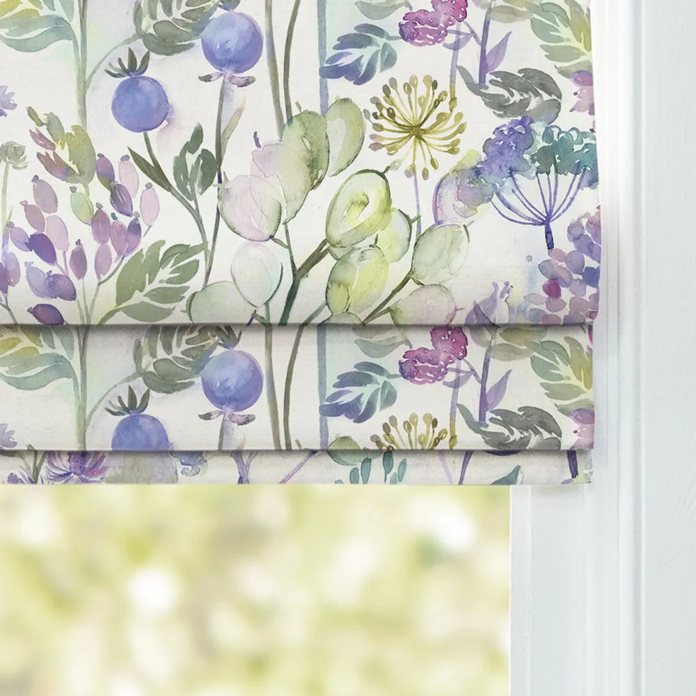 Country Hedgerow Printed Cotton Made to Measure Roman Blinds Lilac/Cream