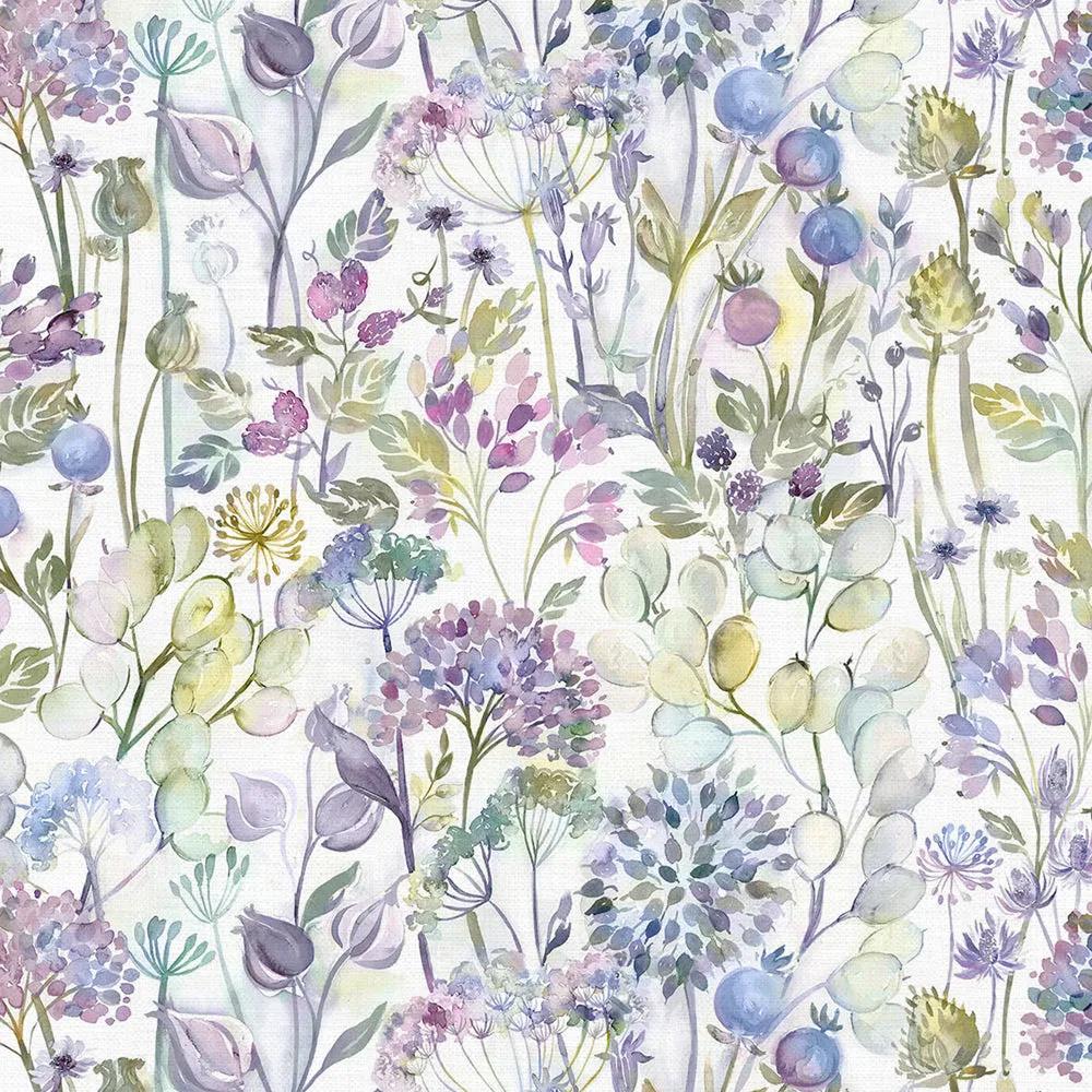 Country Hedgerow Printed Cotton Made to Measure Roman Blinds Lilac/Cream
