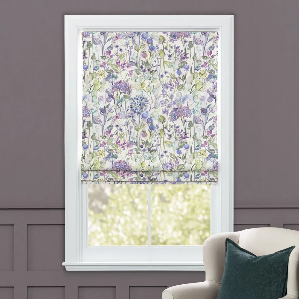 Country Hedgerow Printed Cotton Made to Measure Roman Blinds Lilac/Cream chic floor carpet  