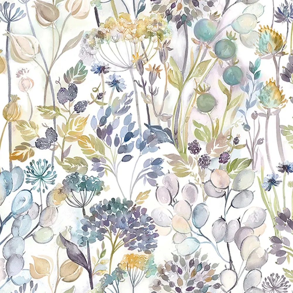 Country Hedgerow Printed Cotton Made to Measure Roman Blinds Sky/Cream