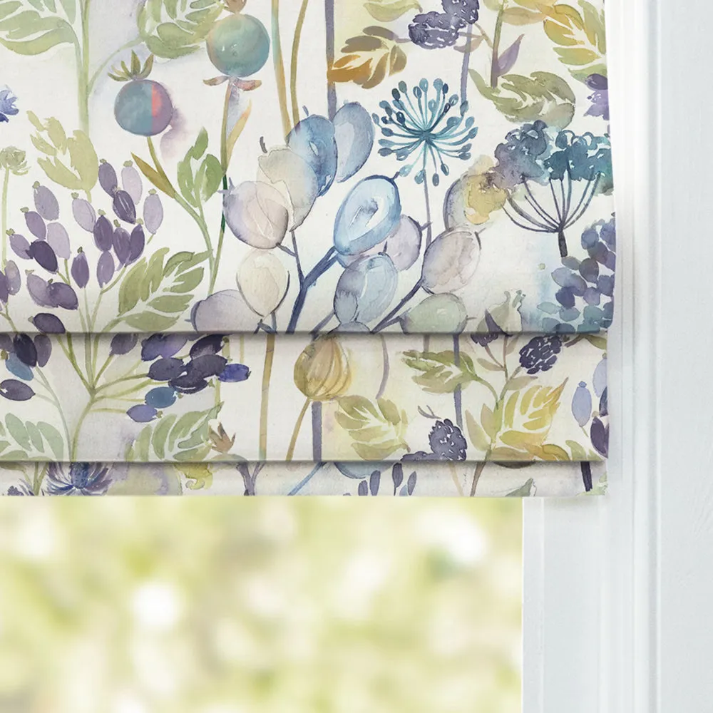 Country Hedgerow Printed Cotton Made to Measure Roman Blinds Violet/Cream