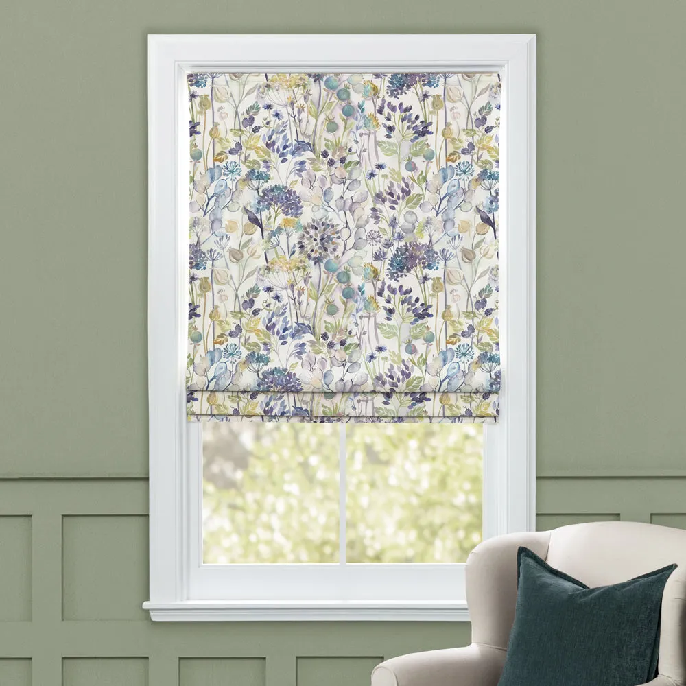 Country Hedgerow Printed Cotton Made to Measure Roman Blinds Violet/Cream