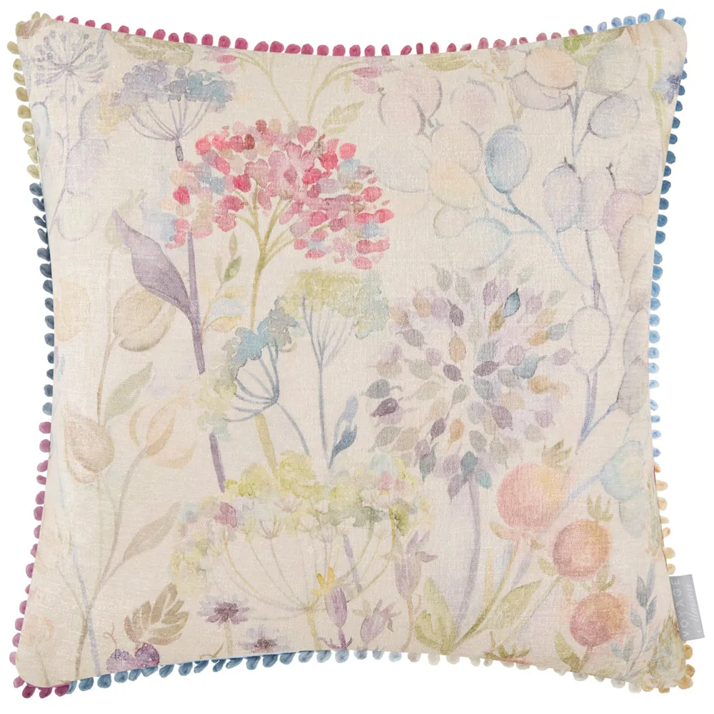 Country Hedgerow Printed Square Cushion Cream