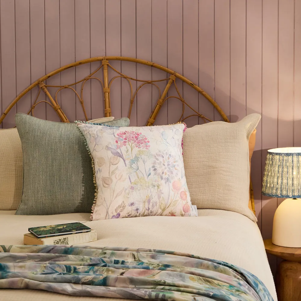 Country Hedgerow Printed Square Cushion Cream