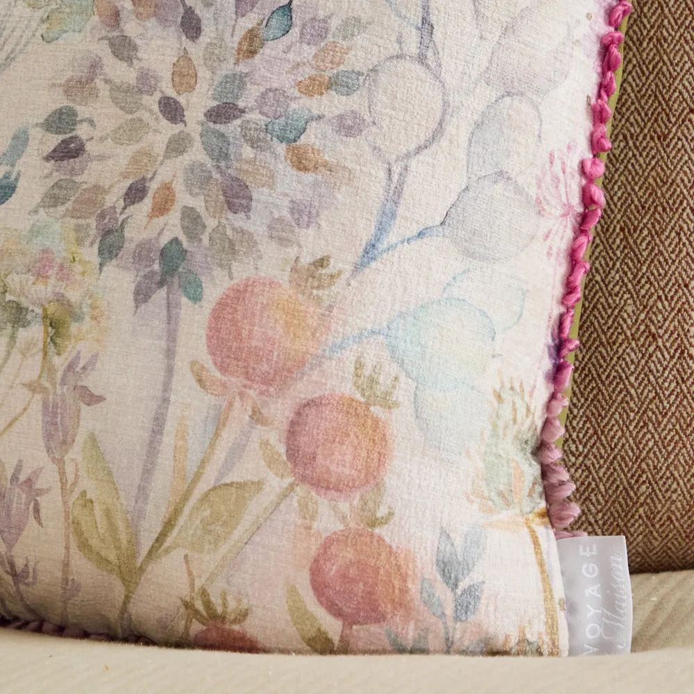 Country Hedgerow Printed Square Cushion Cream