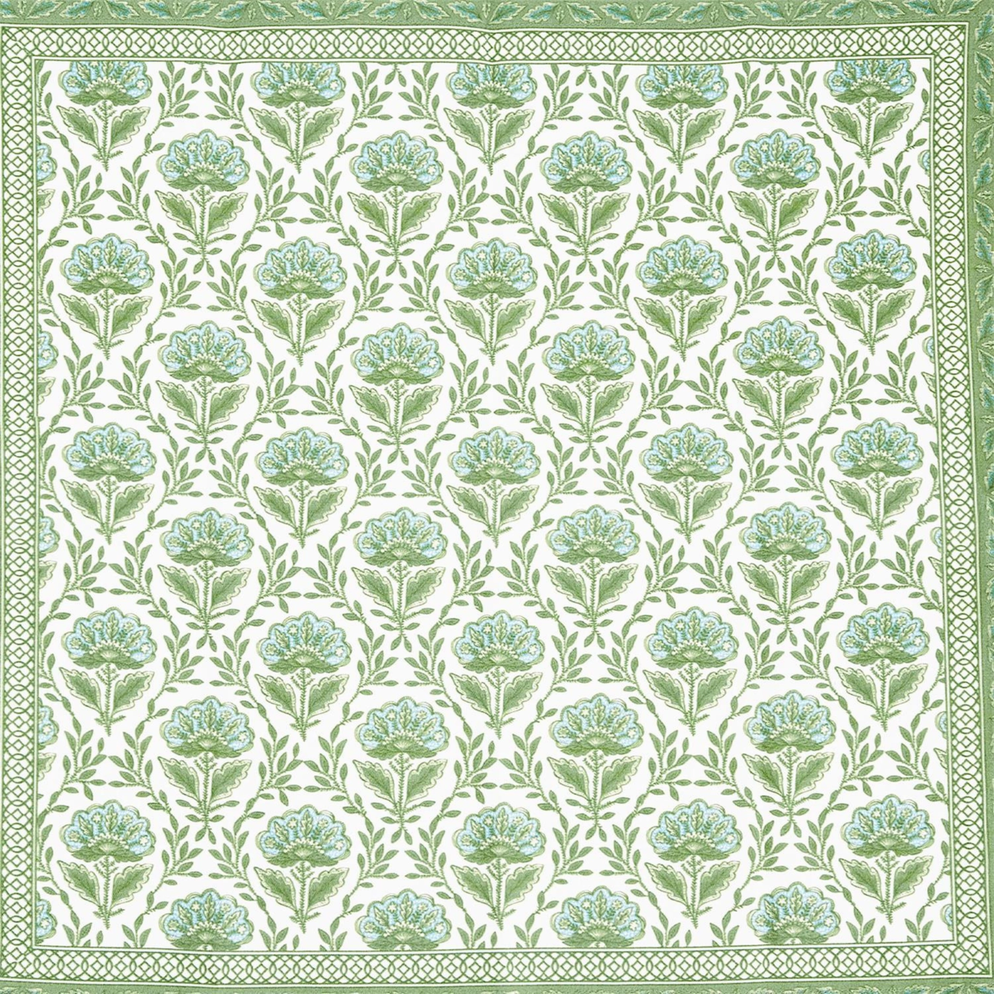 Countryside Green Floral Block Print Napkins