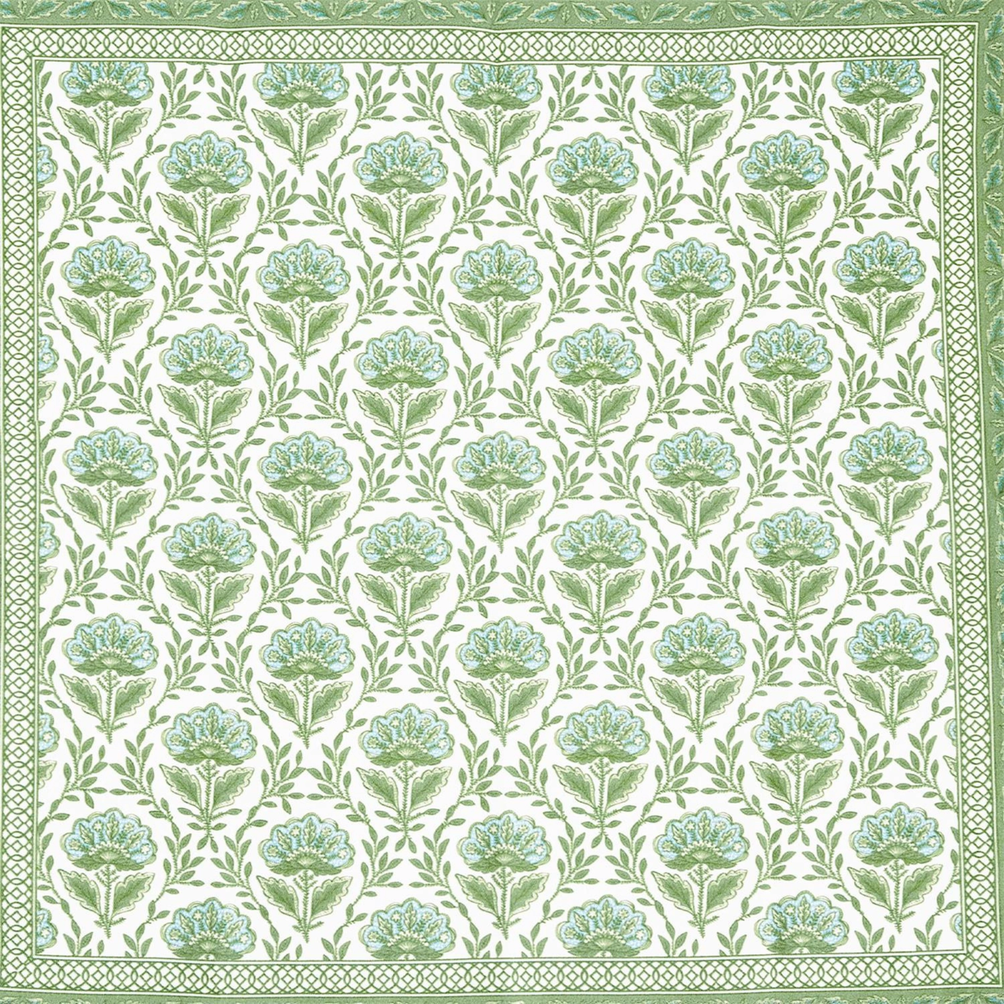 Countryside Green Floral Block Print Napkins