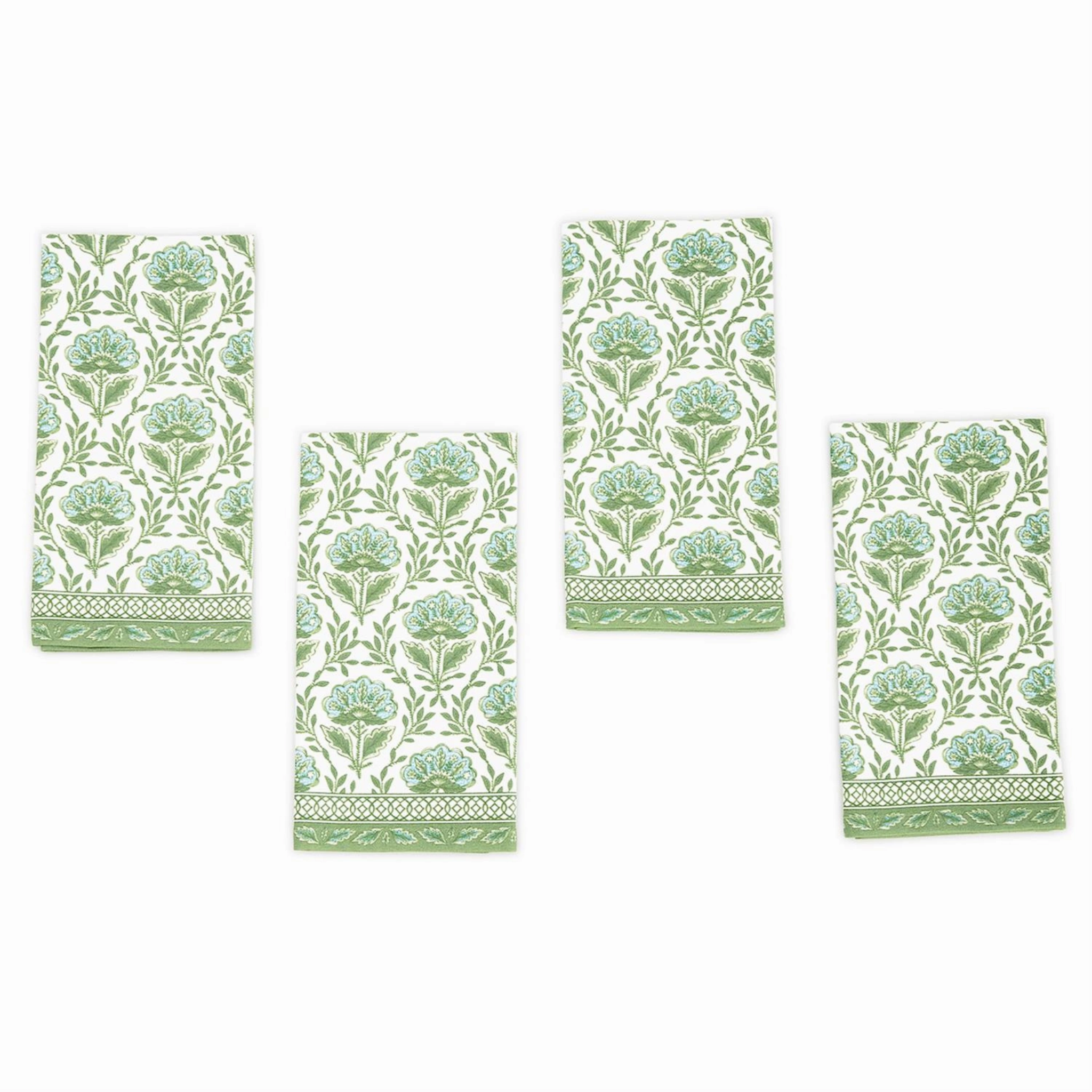 Countryside Green Floral Block Print Napkins mini desktop sculpture
