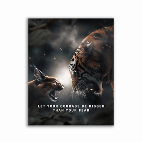 Courage Bigger Than Fear by Zenzdesign framed mural artwork