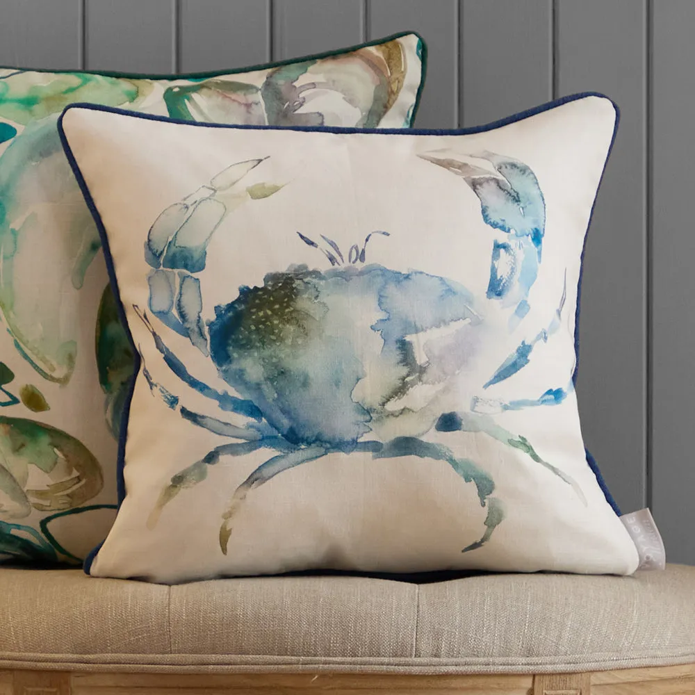 Crab Printed Piped Cushion Cobalt modern fashion rug  