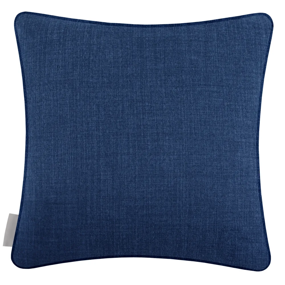Crab Printed Piped Cushion Cobalt