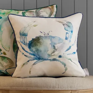 Crab Printed Piped Cushion Cobalt modern fashion rug  
