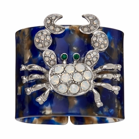 Crab Blue Tortoiseshell Resin Napkin Rings, Set of Four cute desktop display