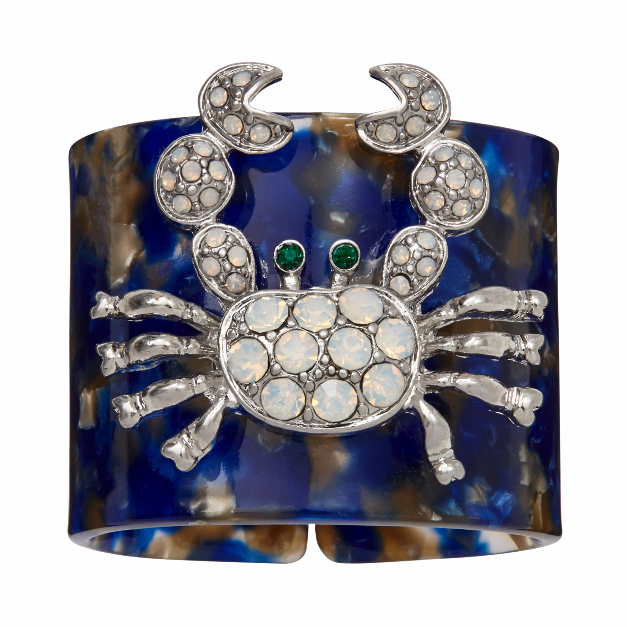 Crab Blue Tortoiseshell Resin Napkin Rings, Set of Four mini desktop sculpture