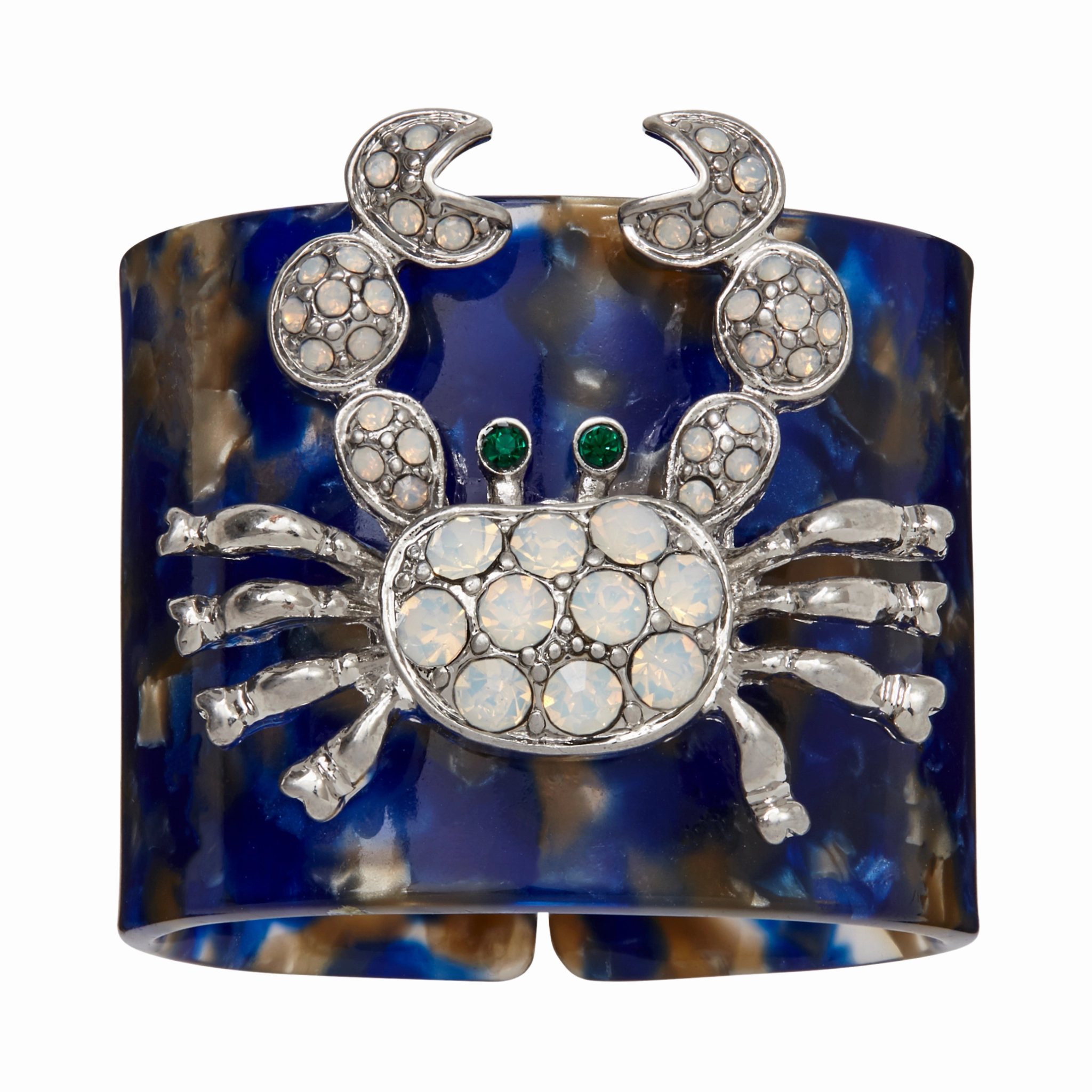Crab Blue Tortoiseshell Resin Napkin Rings, Set of Four cute desktop display
