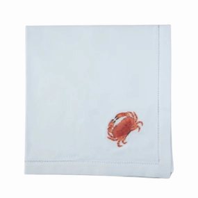 Crab Design Embroidered Dinner Napkins cute desktop display