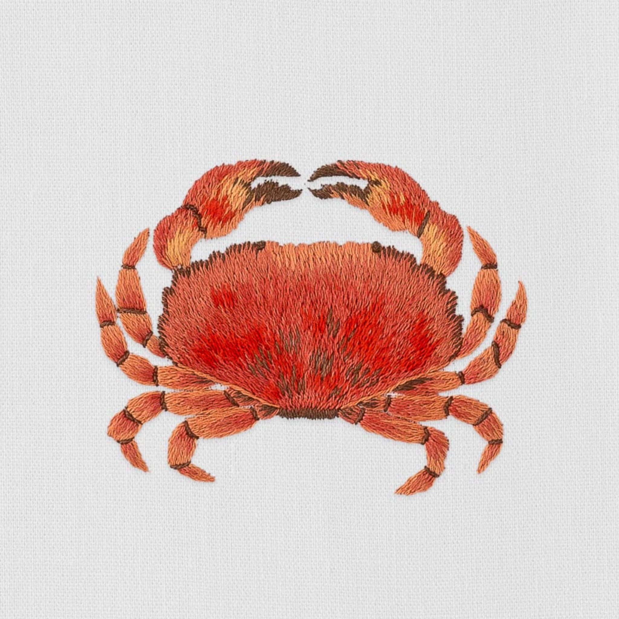 Crab Design Embroidered Dinner Napkins