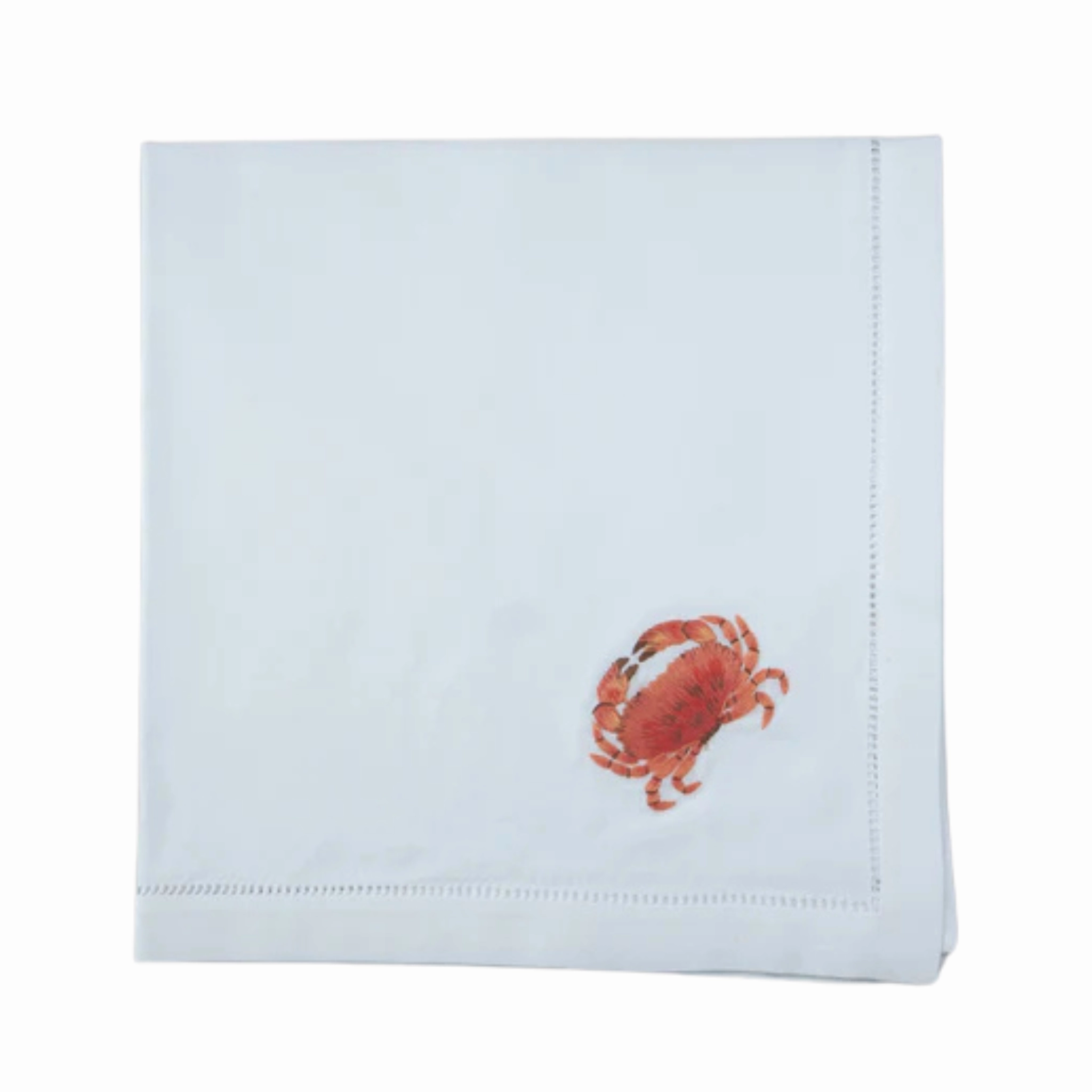 Crab Design Embroidered Dinner Napkins cute desktop display