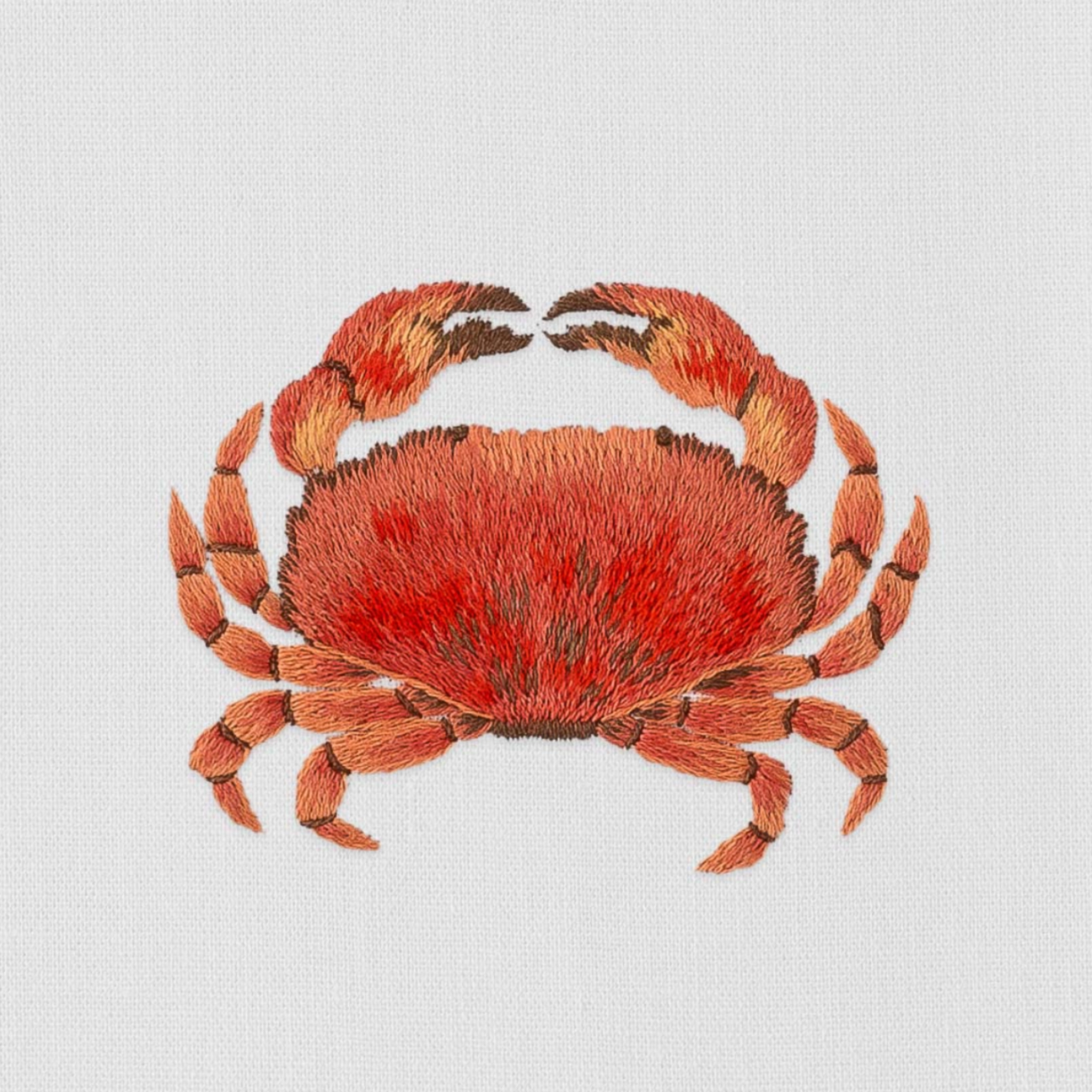Crab Design Embroidered Dinner Napkins