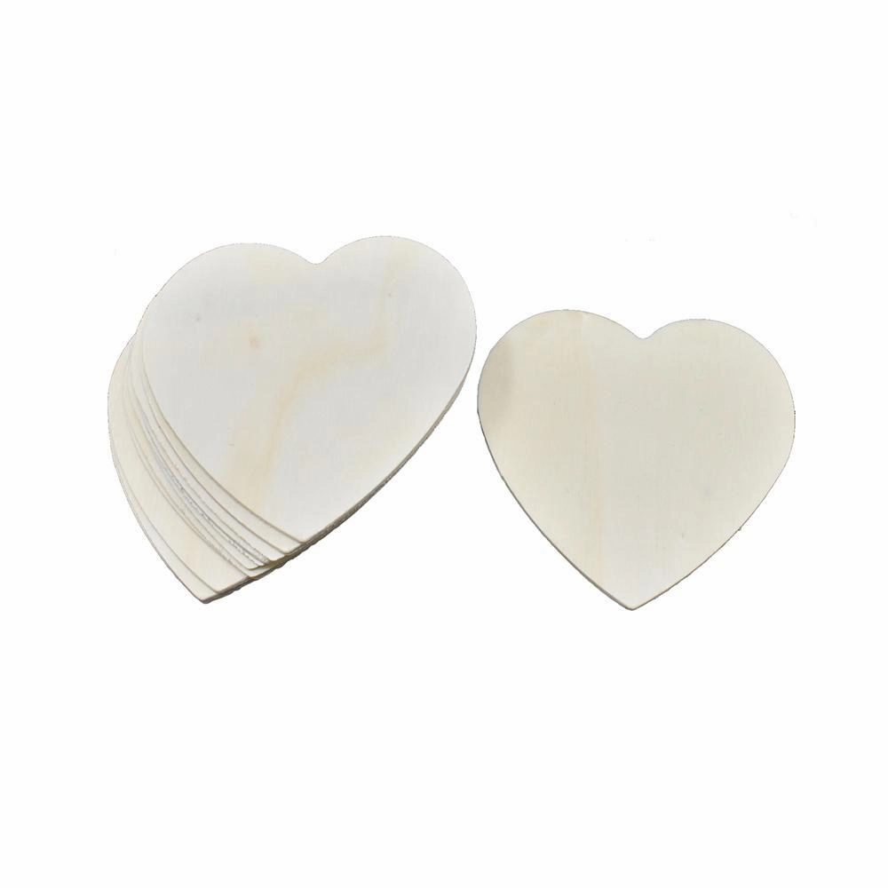 Craft Wood Hearts, Natural, 8cm or 3-1/8-Inch, 12-Count wooden room decoration