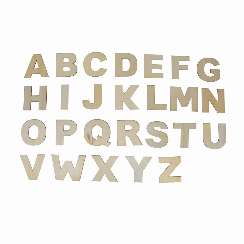 Craft Wood Letters, Natural, 3-Inch, 26-Piece wooden room decoration