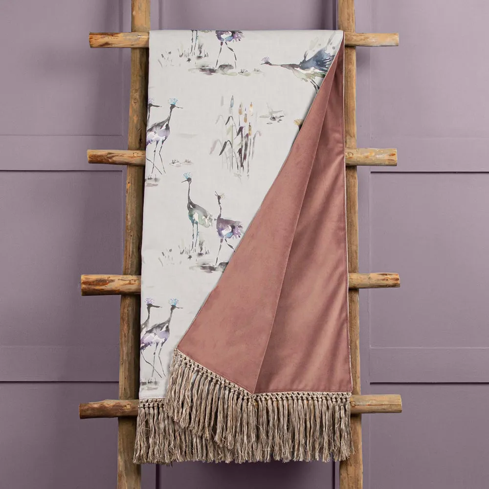 Cranes Printed Throw Ironstone