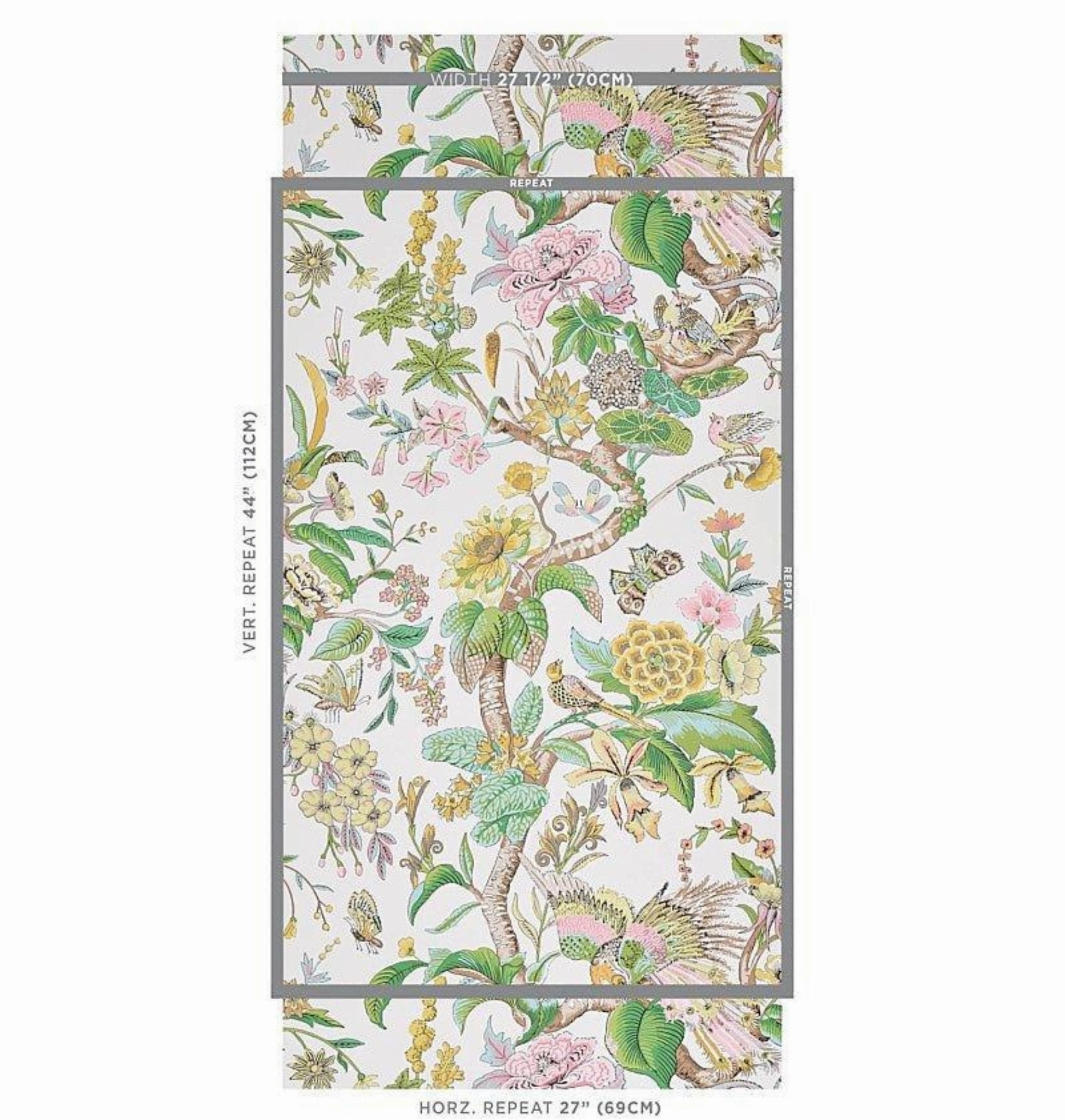 Cranley Garden Wallpaper in Pink