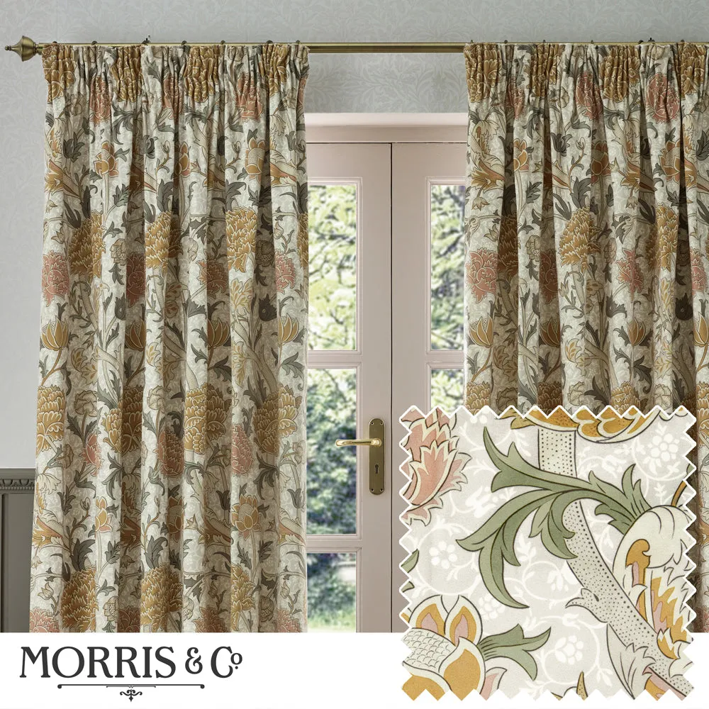 Cray Floral Velvet Pencil Pleat Curtains Stone/Clay modern fashion rug  