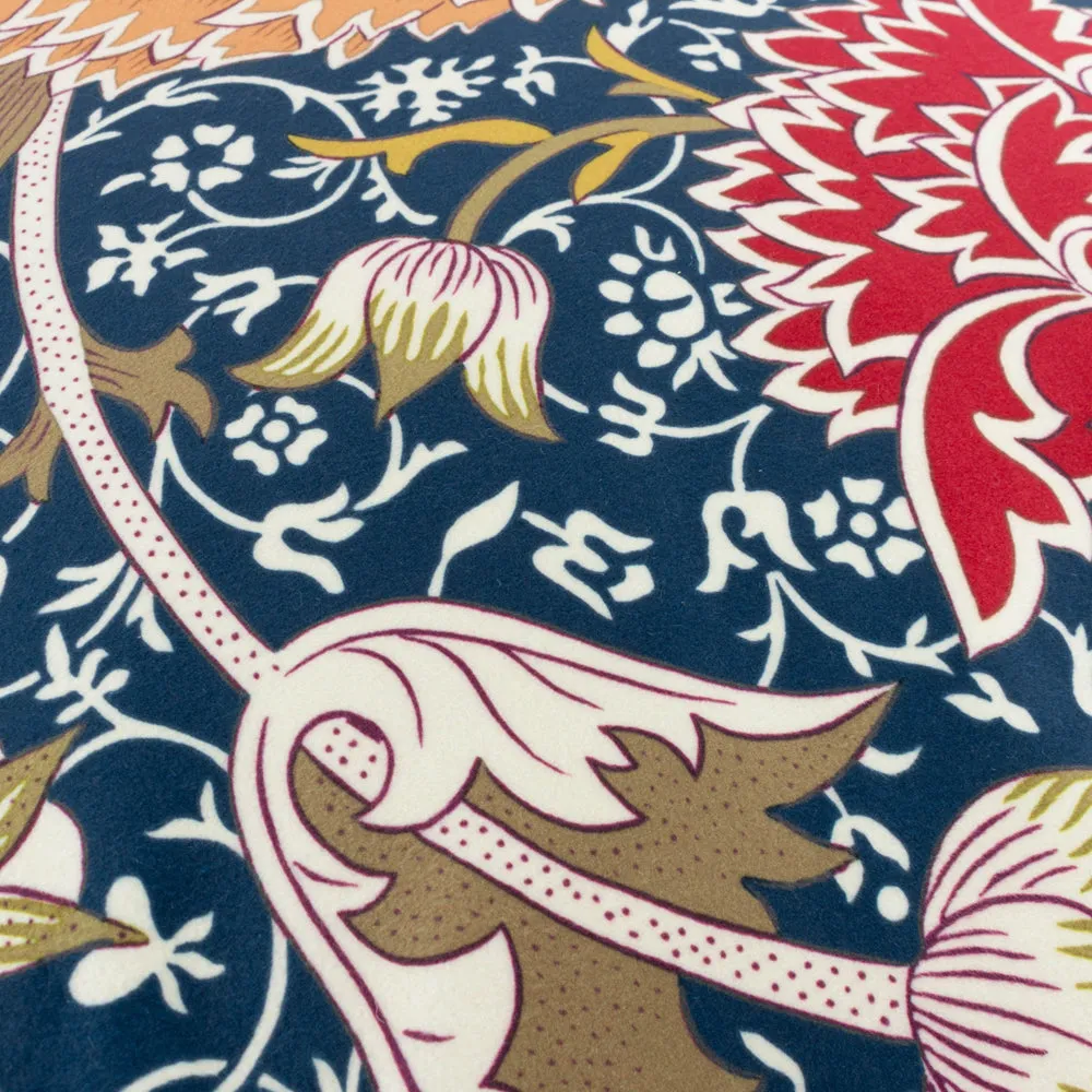 Cray Tasselled Velvet Cushion Indigo/Berry
