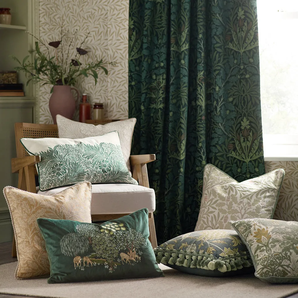 Cray Tasselled Velvet Cushion Sage/Sunflower
