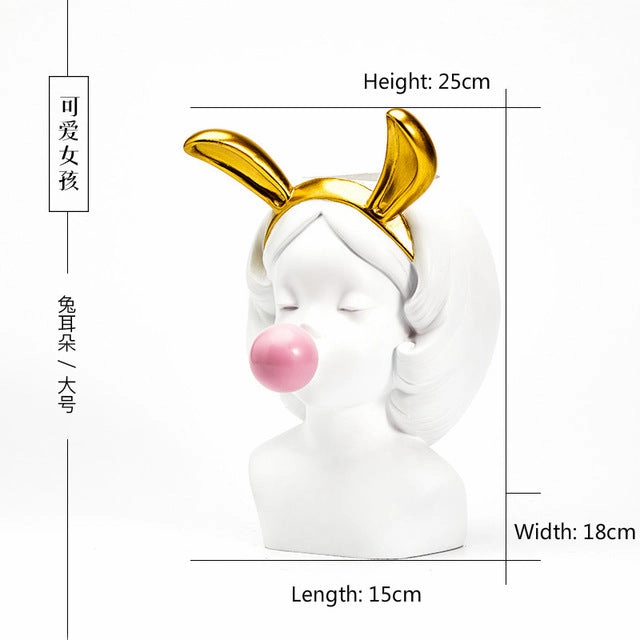 Creative Resin vase Cute girl bubble