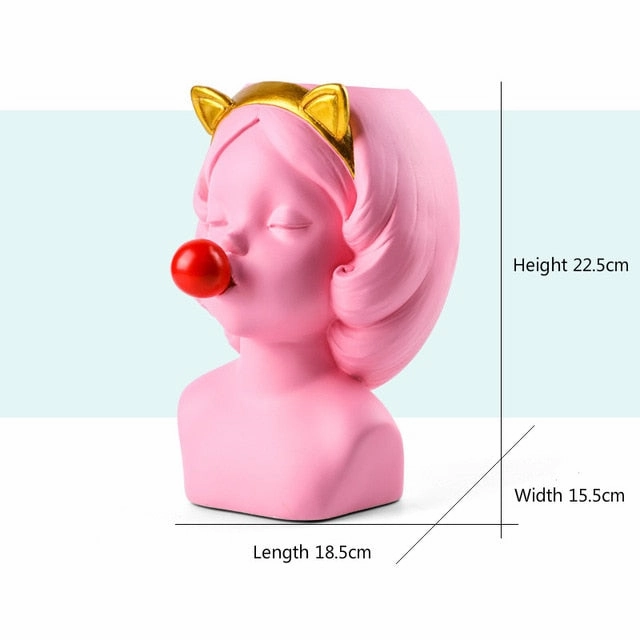Creative Resin vase Cute girl bubble