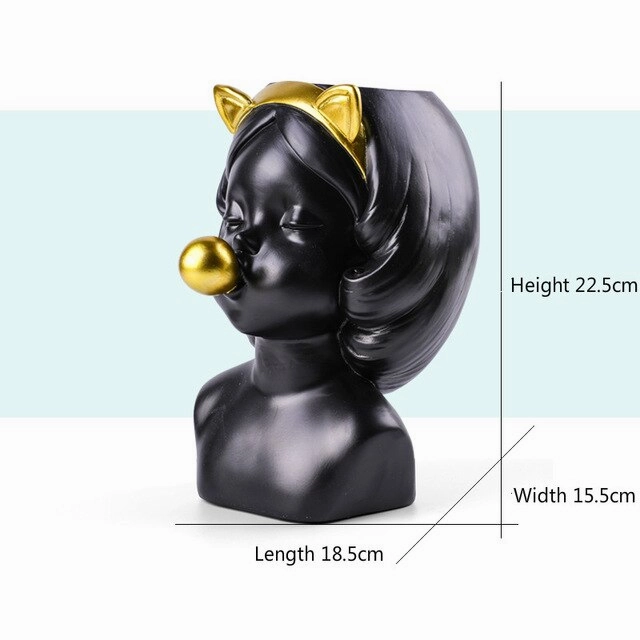 Creative Resin vase Cute girl bubble