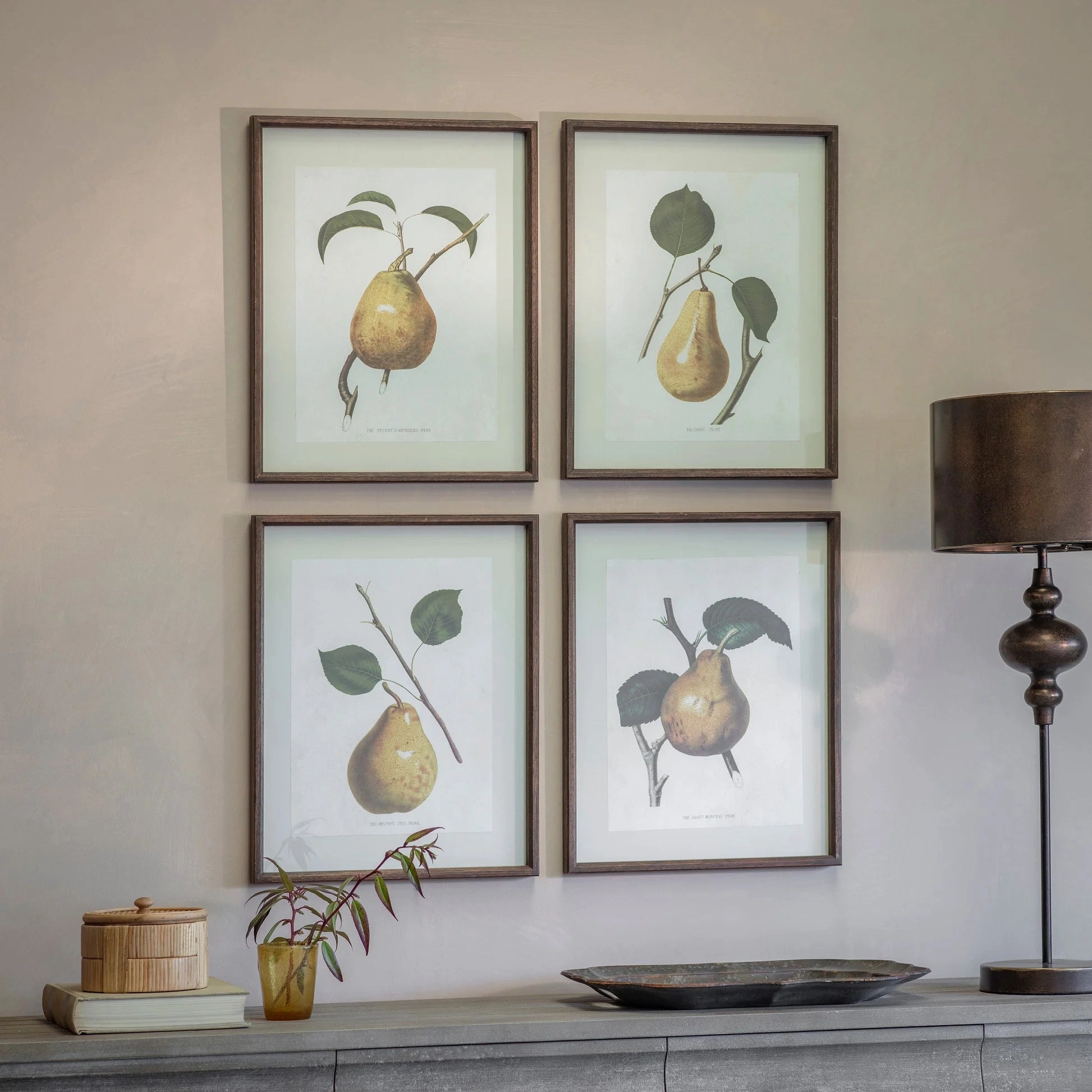 Croston Set of Four Pear Framed Prints 50cm modern mural painting