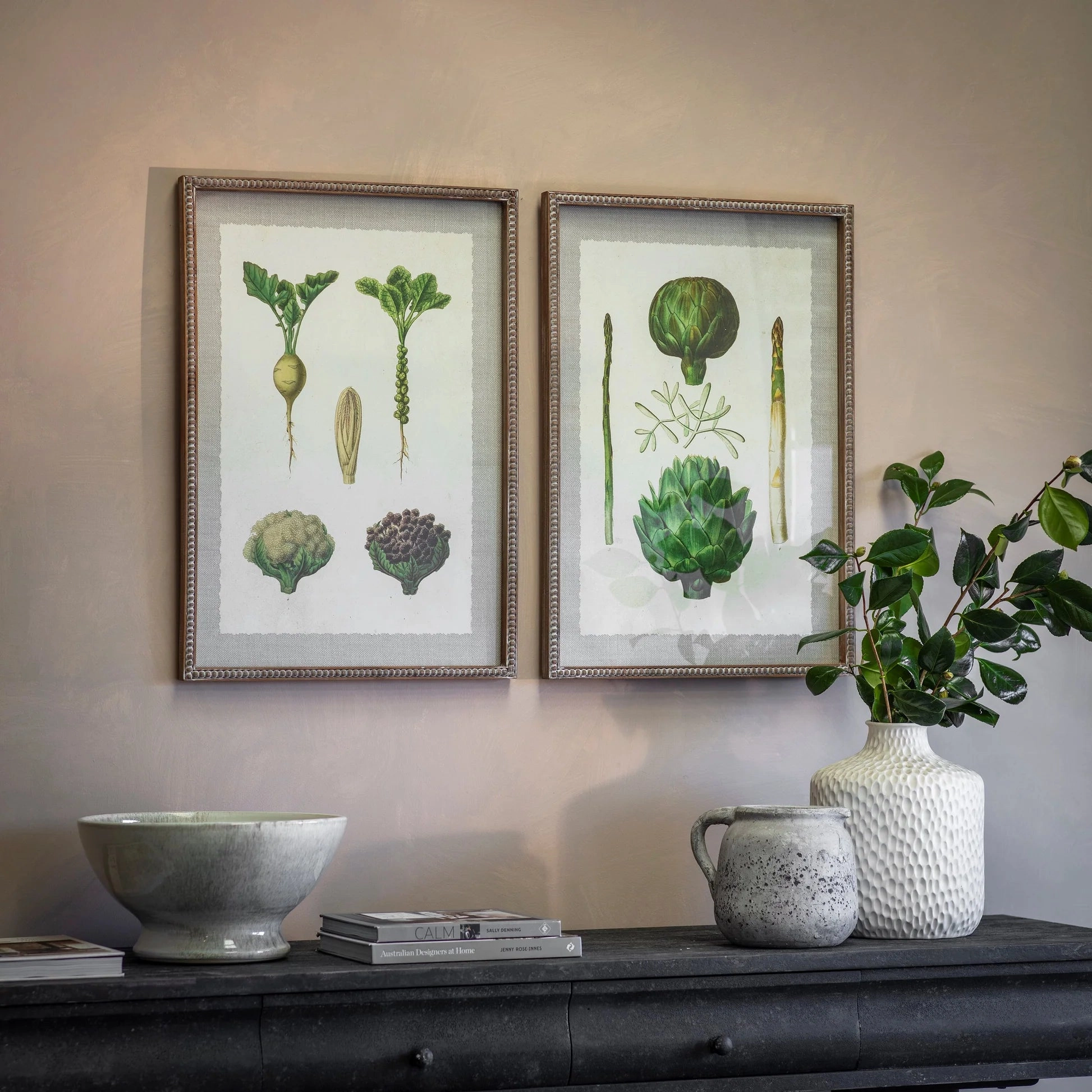 Croston Set of Two Asparagus and Artichoke Framed Prints 70cm modern mural painting