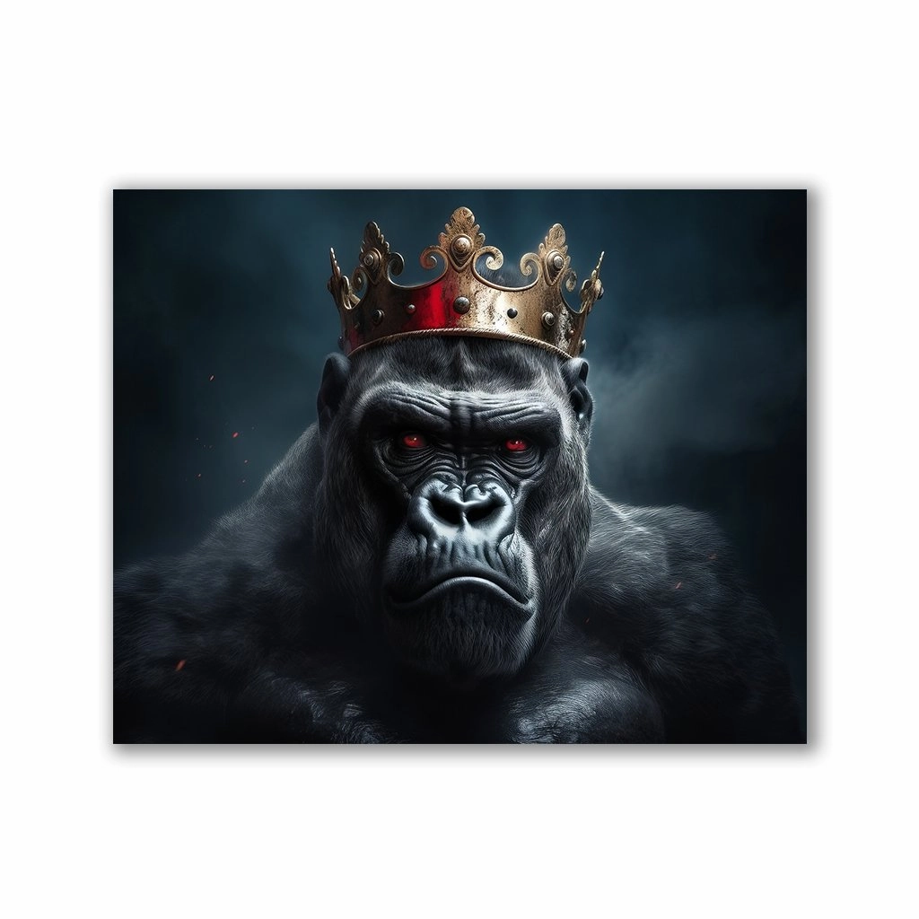 Crowned Gorilla by Zenzdesign framed mural artwork