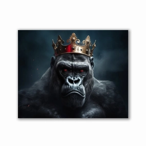 Crowned Gorilla by Zenzdesign framed mural artwork